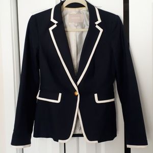 BANANA REPUBLIC Navy/White Women Blazer
